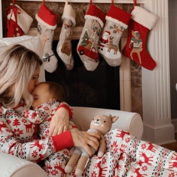 Pottery Barn Woodland Stocking Truck with Reindeer - Beckett - red & tan - Picture 11 of 14